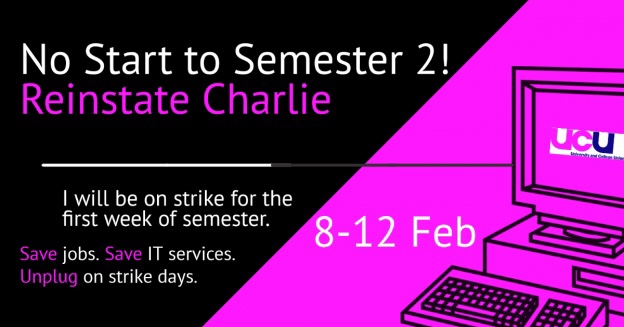 Image of UCUBrighton strike action poster 8-12th Feb 21