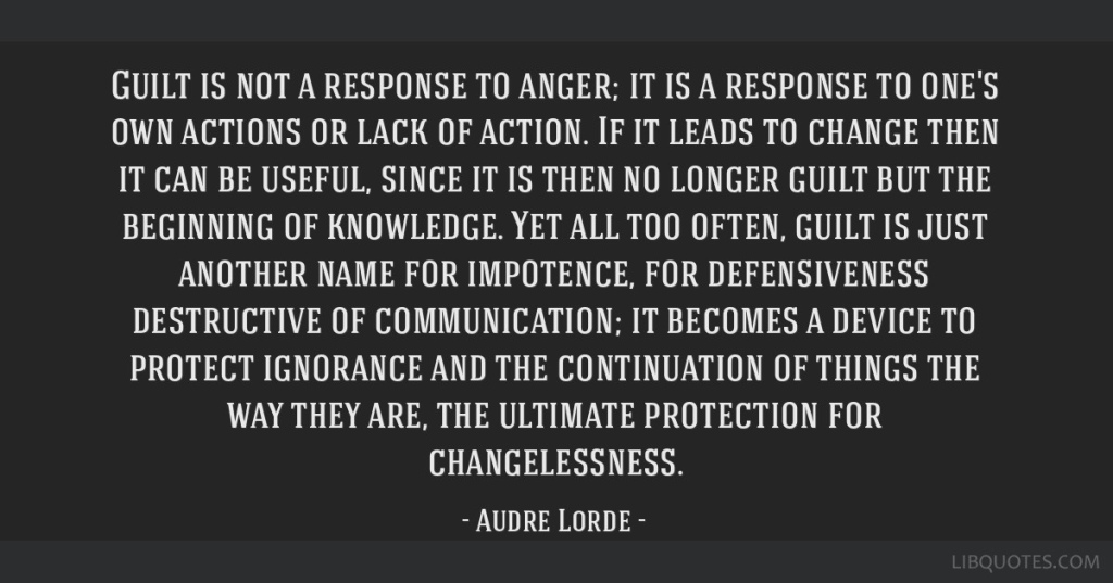 Image of an Audre Loudre quote on guilt