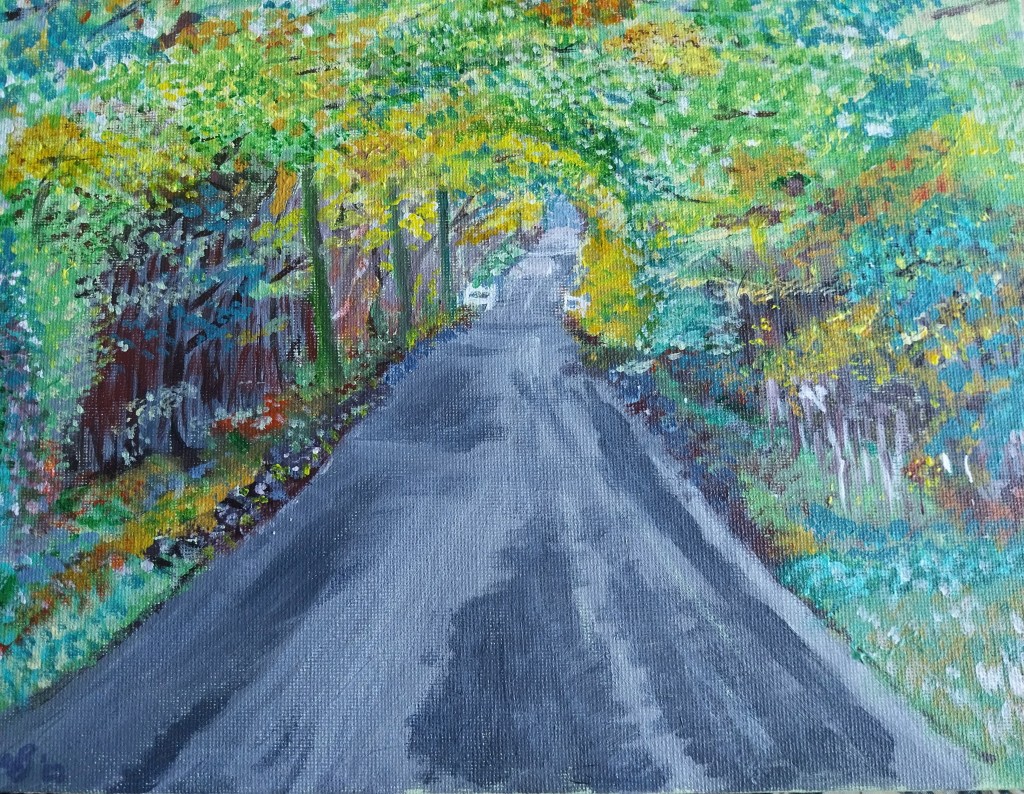 Acrylic painting "Going through the tunnel" by Annie B 2023